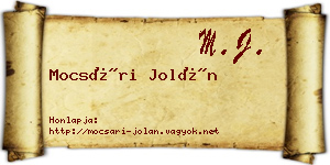 Mocsári Jolán névjegykártya